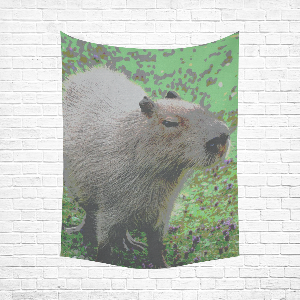 Animal ArtStudio 916 capybara Cotton Linen Wall Tapestry 60"x 80"
