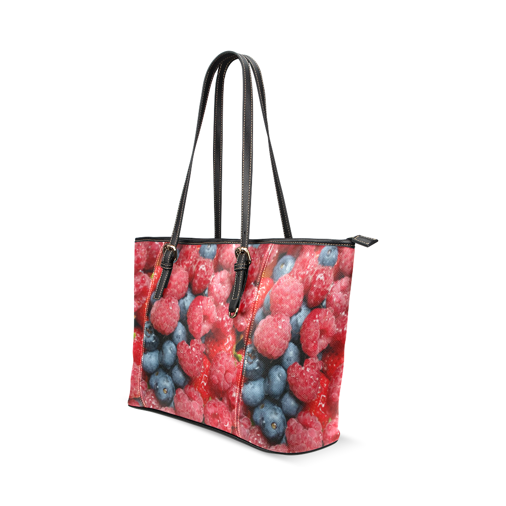 Berries Leather Tote Bag/Large (Model 1640)
