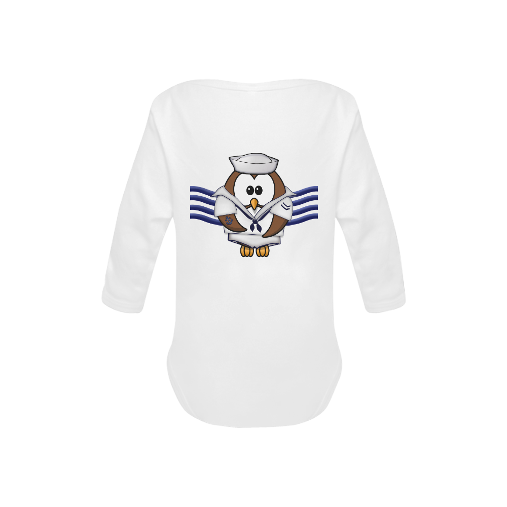 sailor owl Baby Powder Organic Long Sleeve One Piece (Model T27)