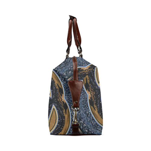 Denim & Leather Circles Classic Travel Bag (Model 1643)