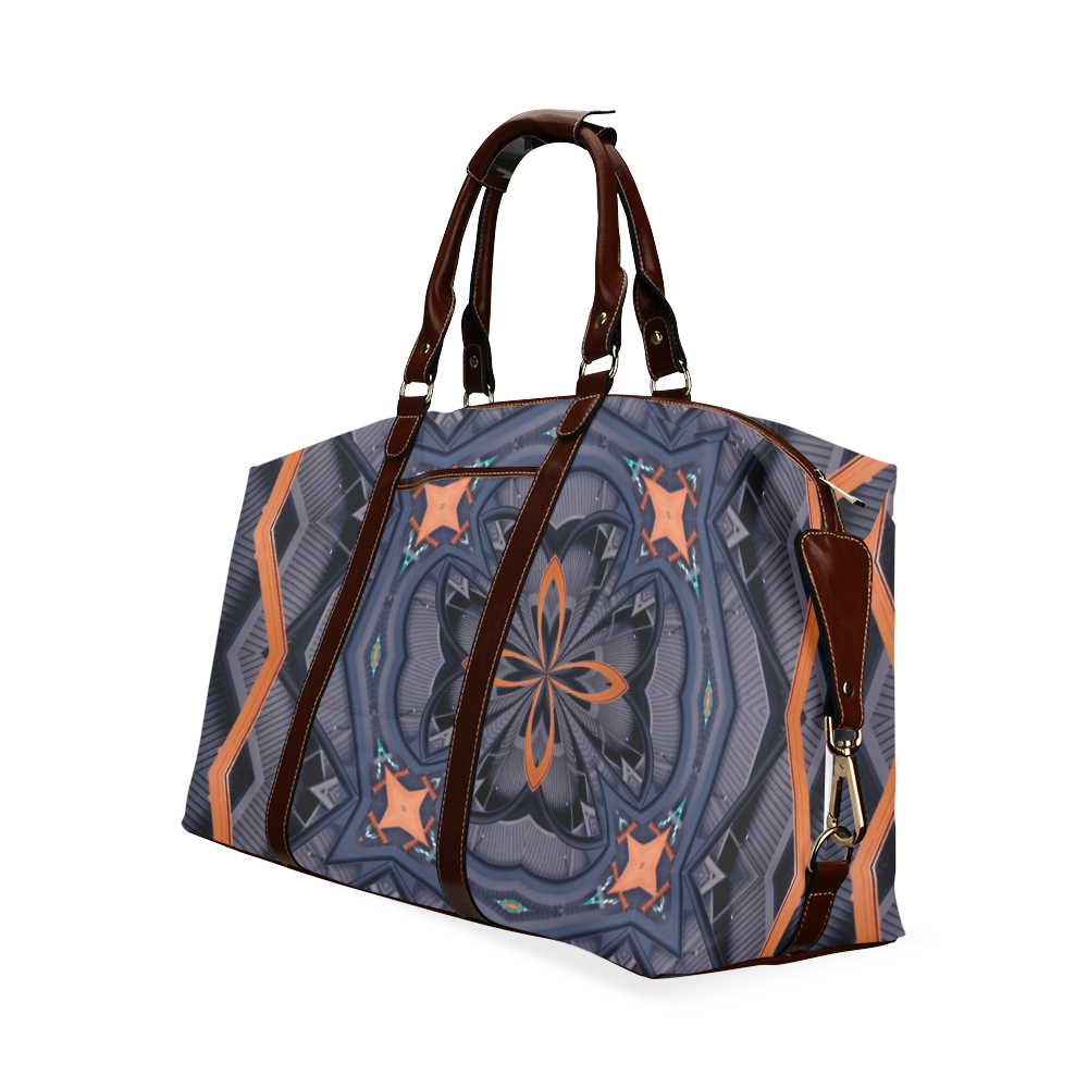 Industrial Blue & Orange Classic Travel Bag (Model 1643)