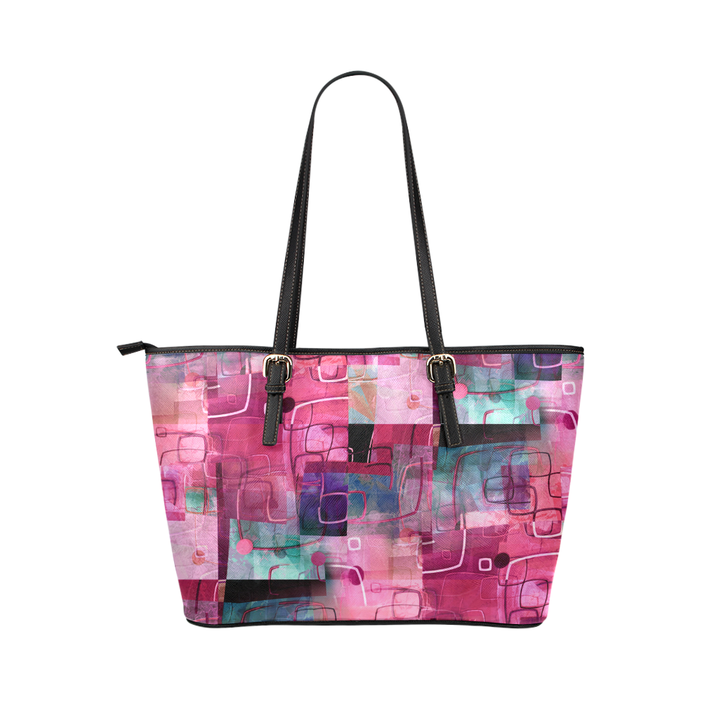 My Beautiful Mess Leather Tote Bag/Small (Model 1651) | ID: D766672