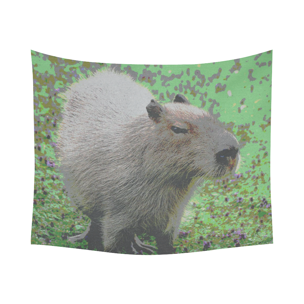 Animal ArtStudio 916 capybara Cotton Linen Wall Tapestry 60"x 51"