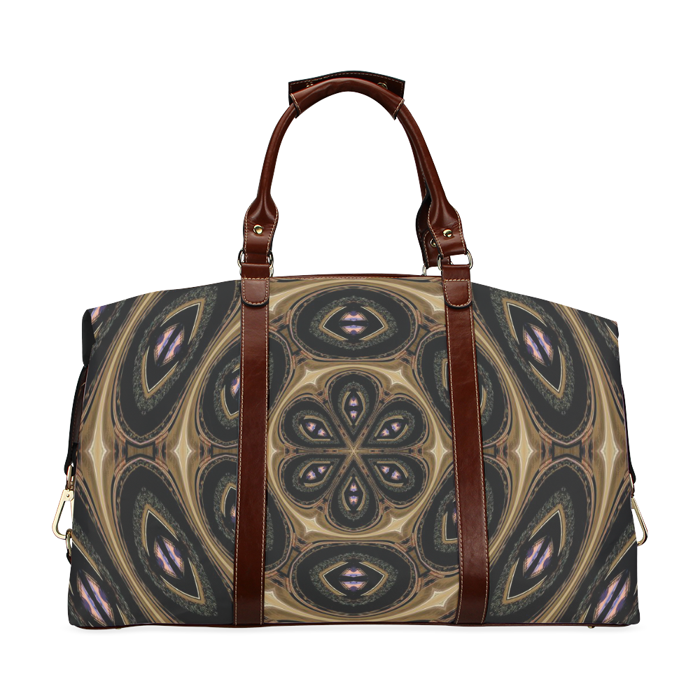 Grunge & Leather Classic Travel Bag (Model 1643)