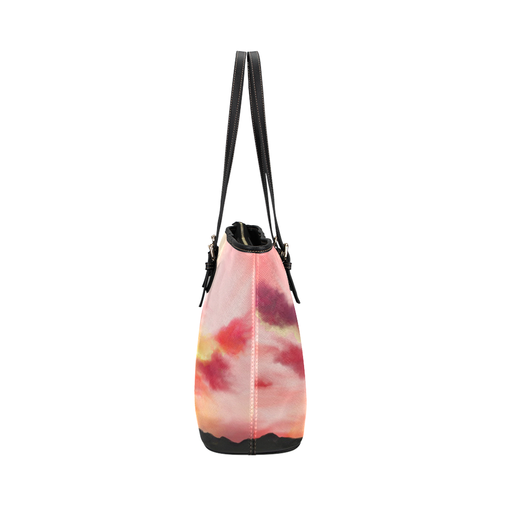 Sunset Delight by ArtformDesigns Leather Tote Bag/Small (Model 1651)