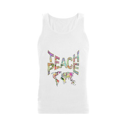 Teach Peace by Just kidding Men's Shoulder-Free Tank Top (Model T33)