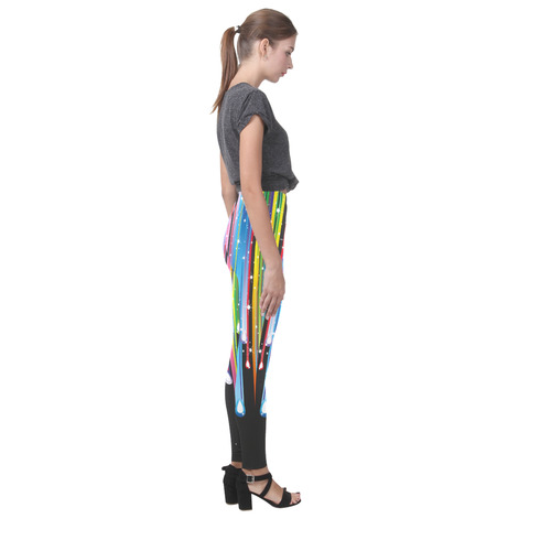 Colorful Stripes and Drops Cassandra Women's Leggings (Model L01)