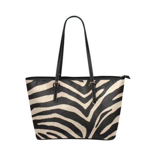 Zebra Leather Tote Bag/Large (Model 1651)