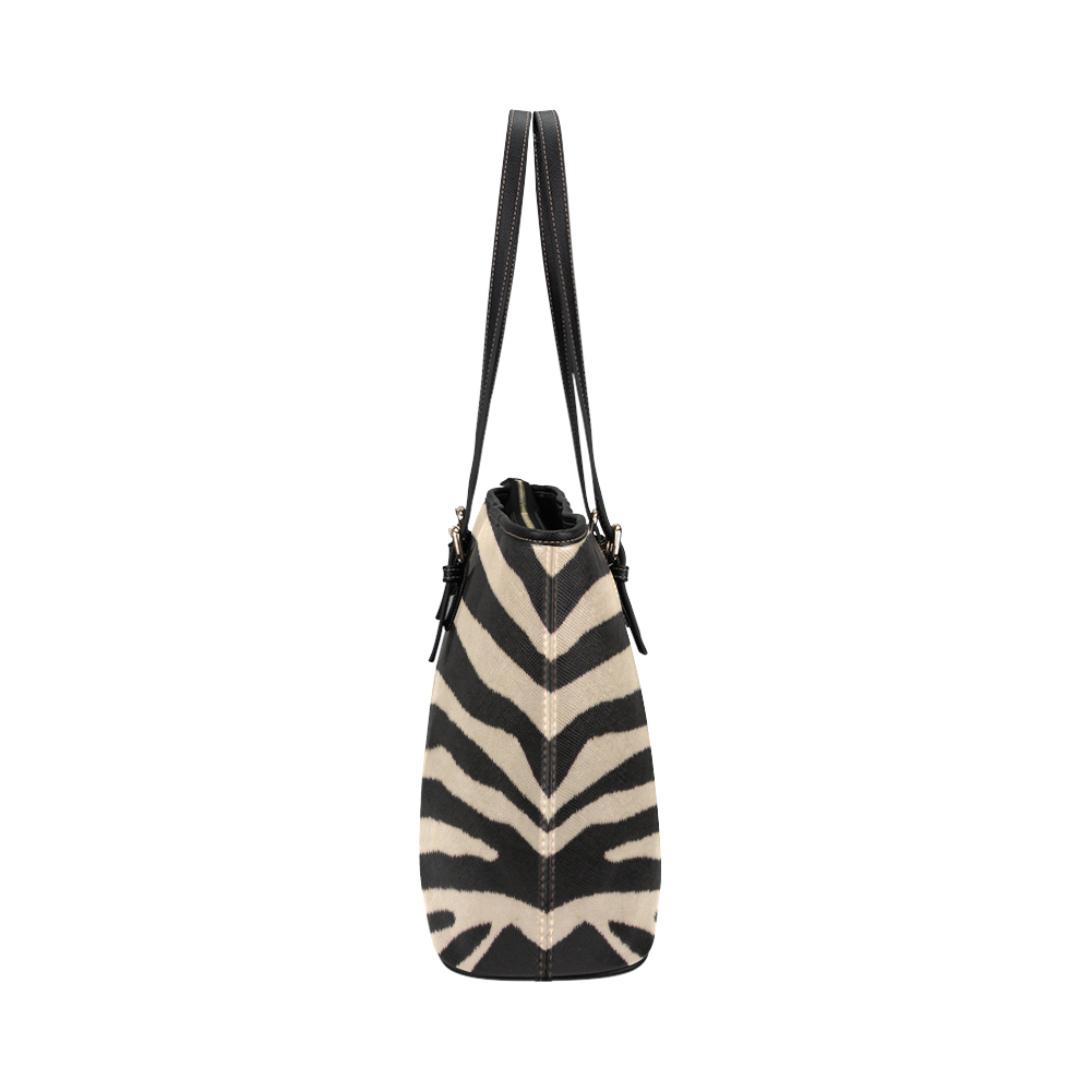 Zebra Leather Tote Bag/Small (Model 1651)