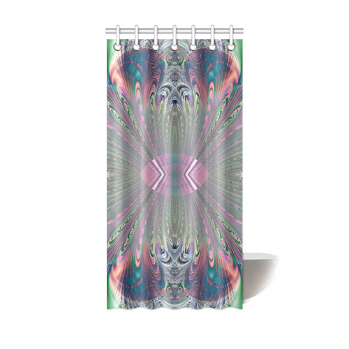 Precious Peacock Feathers Fractal Abstract Shower Curtain 36"x72"