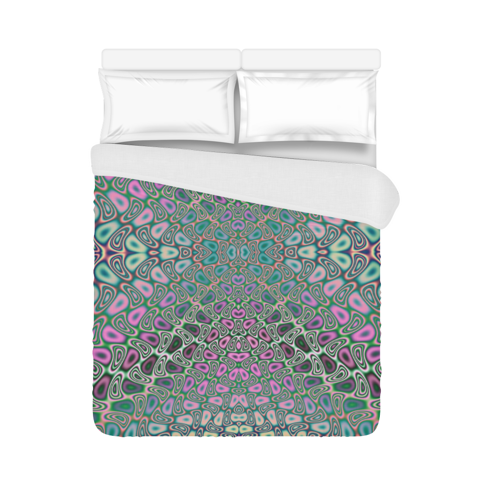 Multicolored Hologram Butterfly Fractal Abstract Duvet Cover 86"x70" ( All-over-print)