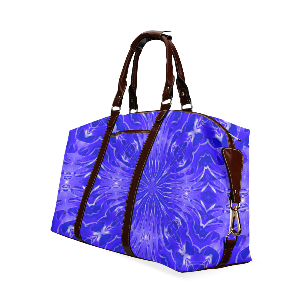 Crowns in Bright Blue Classic Travel Bag (Model 1643)