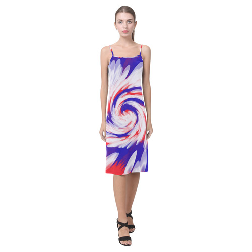 Red White Blue USA Patriotic abstract Alcestis Slip Dress (Model D05)