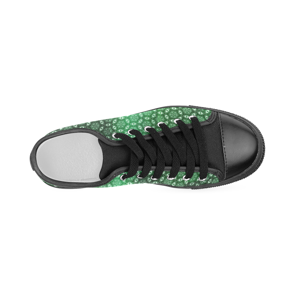 Green Abstract Forest Men's Classic Canvas Shoes (Model 018)