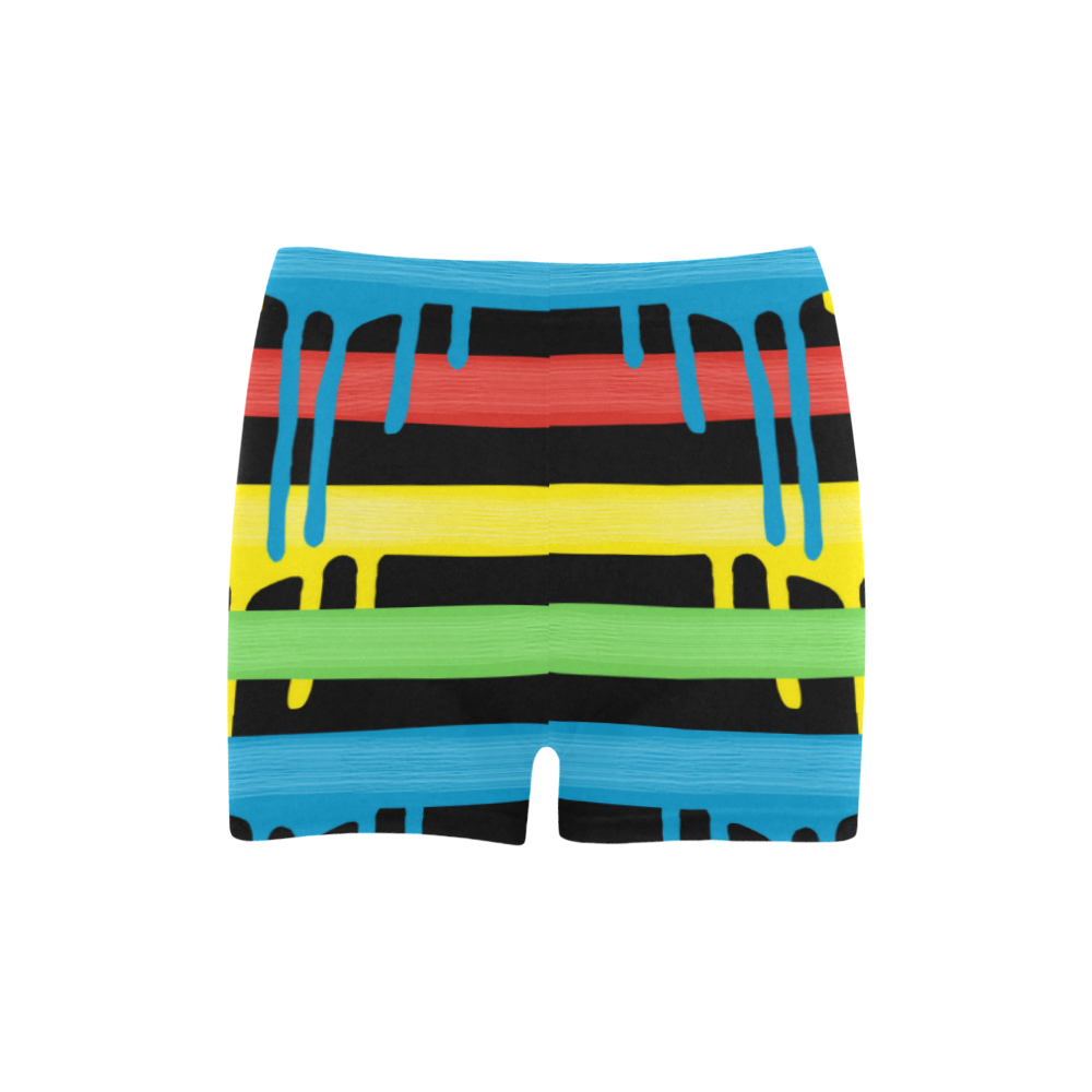 Colorful Rainbow Strokes of the Brush Briseis Skinny Shorts (Model L04)