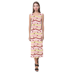 Strawberry Swirl Chevron Pattern Phaedra Sleeveless Open Fork Long Dress (Model D08)