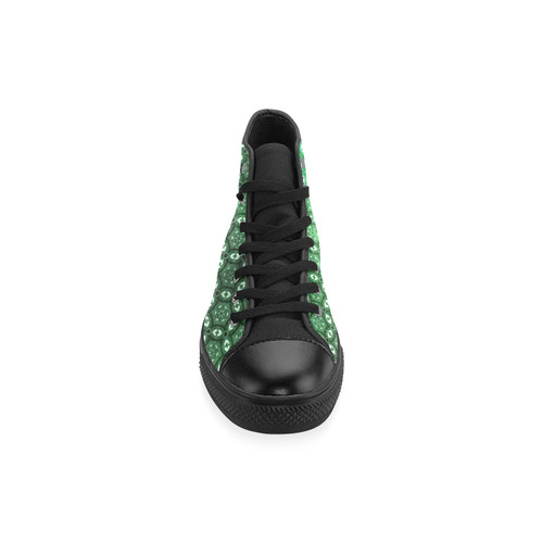 Green Abstract Forest Men’s Classic High Top Canvas Shoes /Large Size (Model 017)