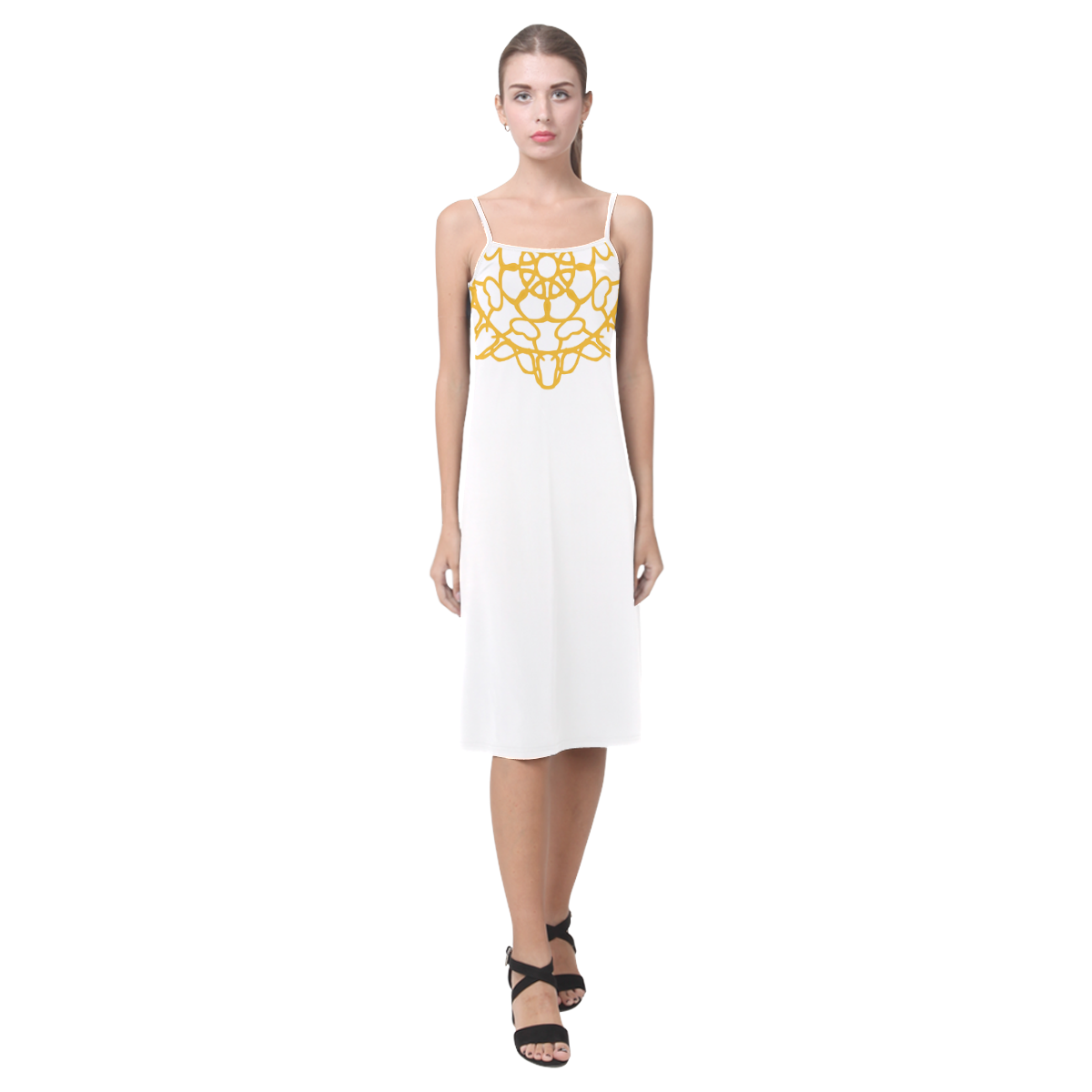 gold mandala slip dress Alcestis Slip Dress (Model D05)