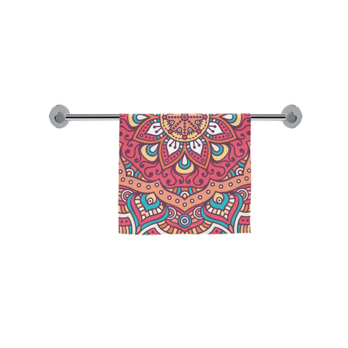 Red Bohemian Mandala Design Custom Towel 16"x28"