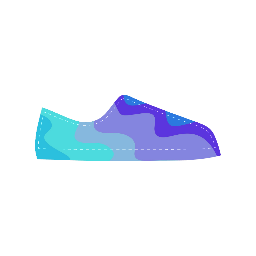 Blue Waves. Inspired by the Magic Island of Gotland. Women's Classic Canvas Shoes (Model 018)