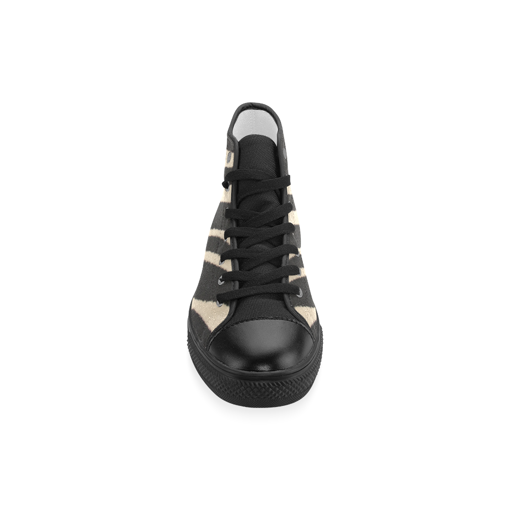 Zebra Men’s Classic High Top Canvas Shoes (Model 017)