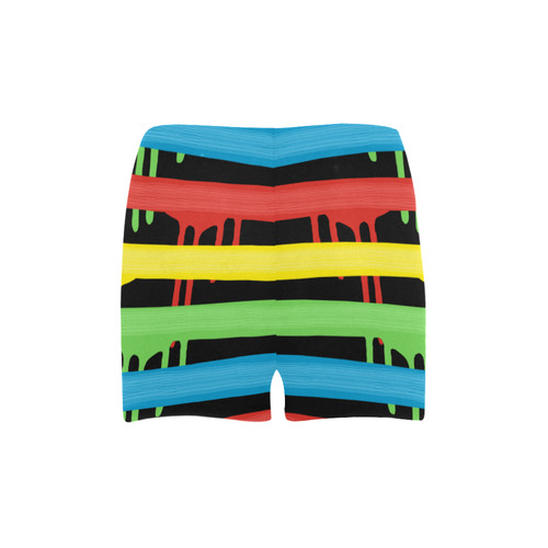 Colorful Rainbow Strokes of the Brush Briseis Skinny Shorts (Model L04)
