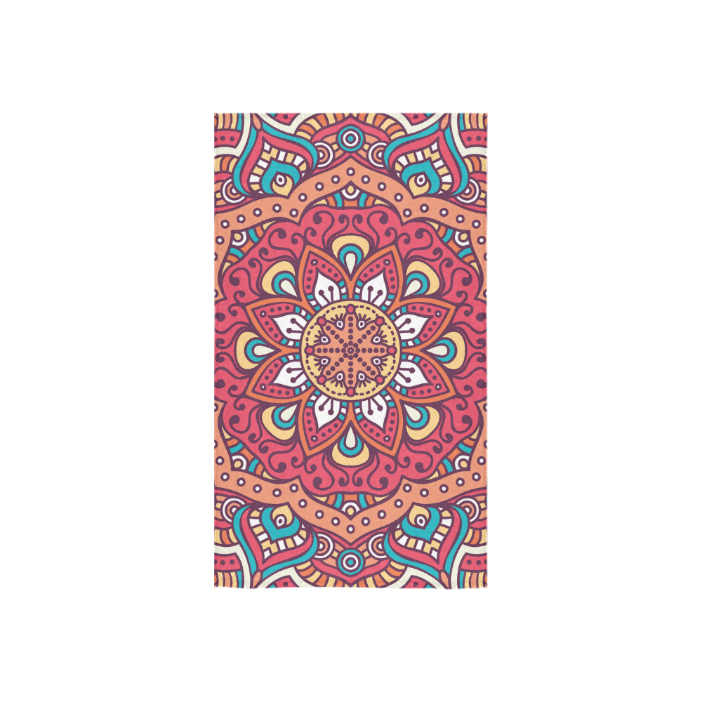 Red Bohemian Mandala Design Custom Towel 16"x28"
