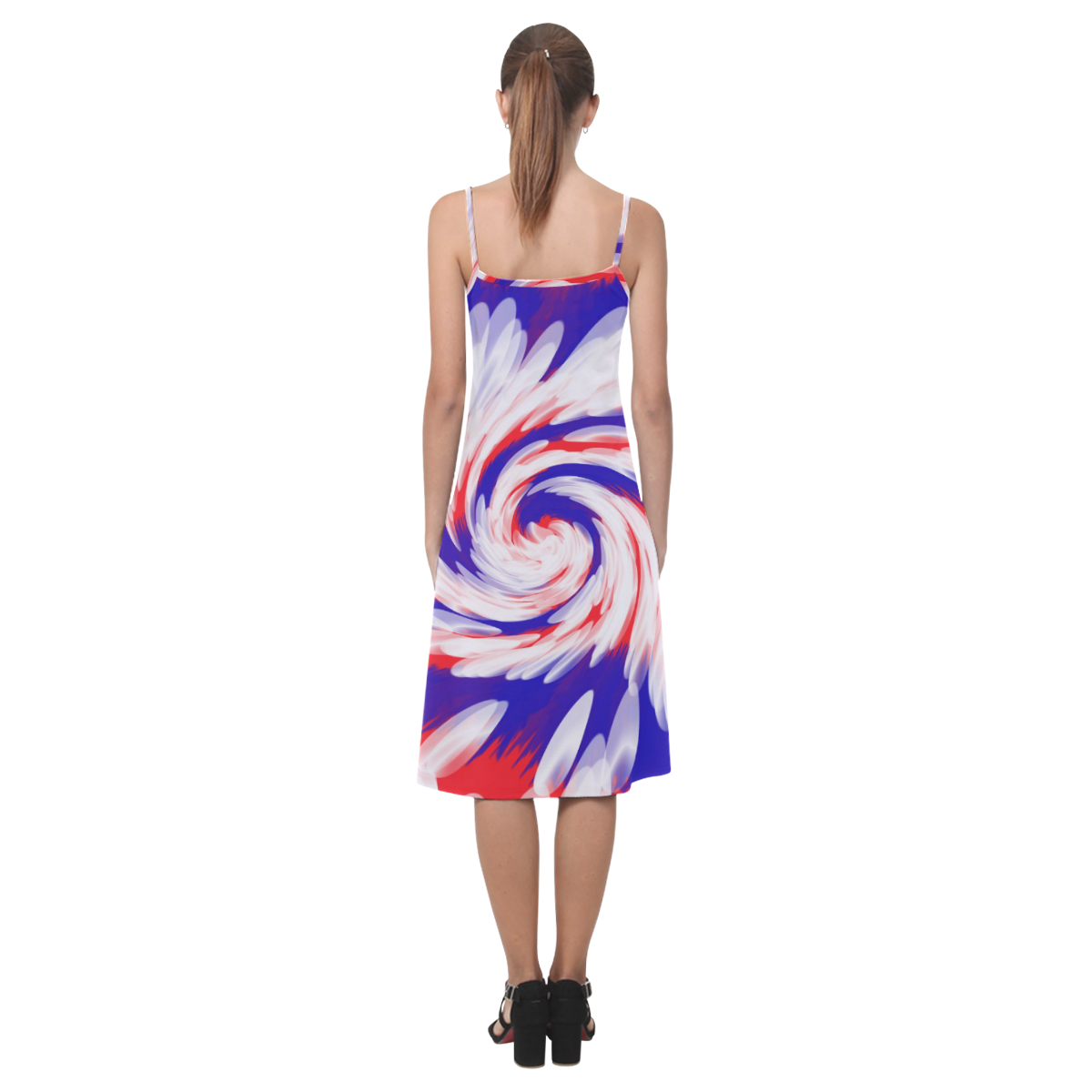 Red White Blue USA Patriotic abstract Alcestis Slip Dress (Model D05)