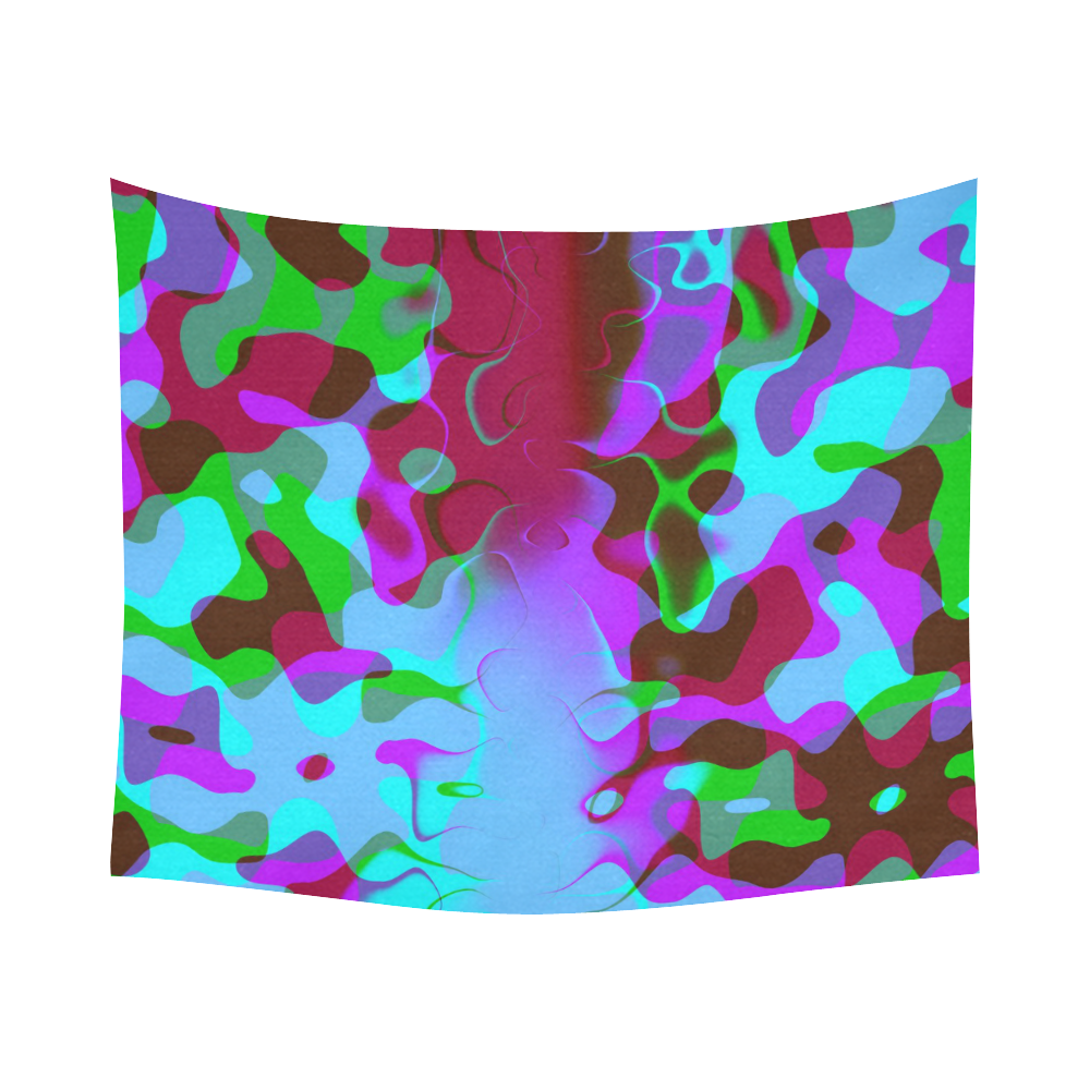 Retro Abstract Colorsplash Cotton Linen Wall Tapestry 60"x 51"