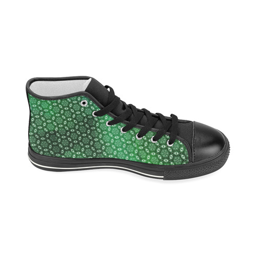 Green Abstract Forest Women's Classic High Top Canvas Shoes (Model 017)