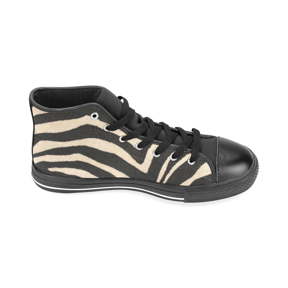 Zebra Men’s Classic High Top Canvas Shoes /Large Size (Model 017)
