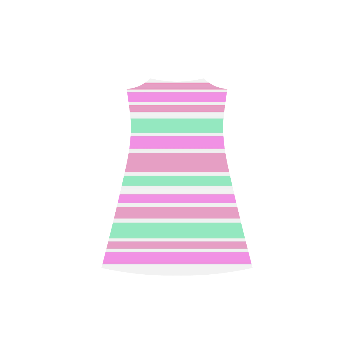 Pink Green Stripes Pattern Alcestis Slip Dress (Model D05)