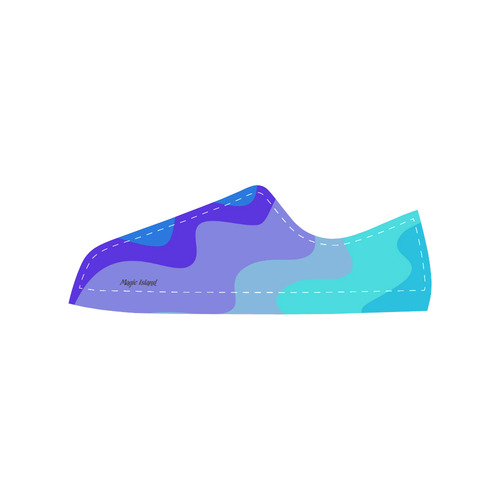 Blue Waves. Inspired by the Magic Island of Gotland. Women's Classic Canvas Shoes (Model 018)