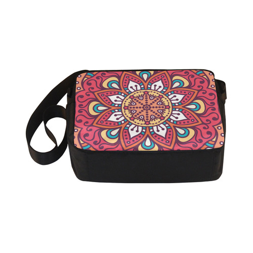 Red Bohemian Mandala Design Classic Cross-body Nylon Bags (Model 1632)