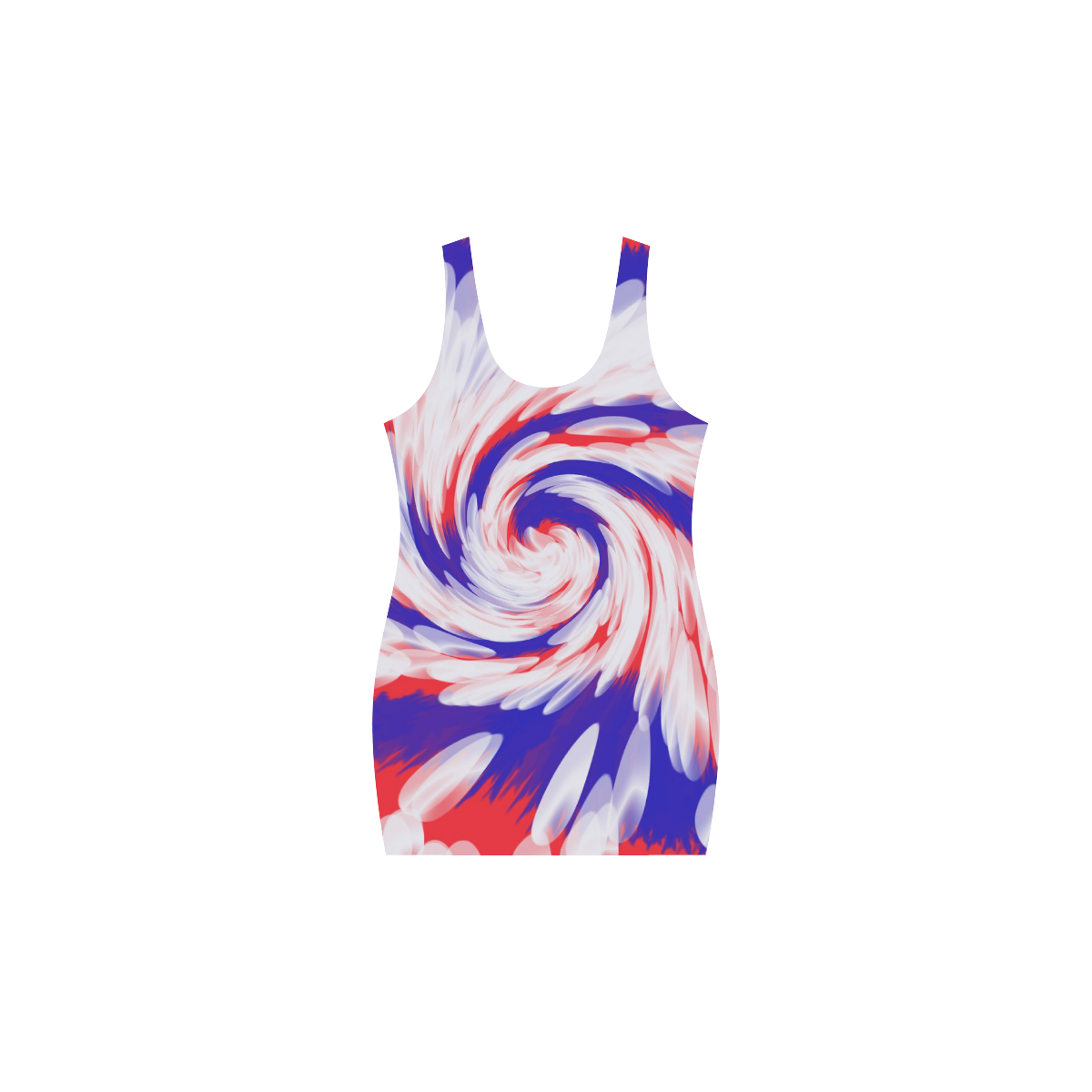 Red White Blue USA Patriotic Abstract Medea Vest Dress (Model D06)