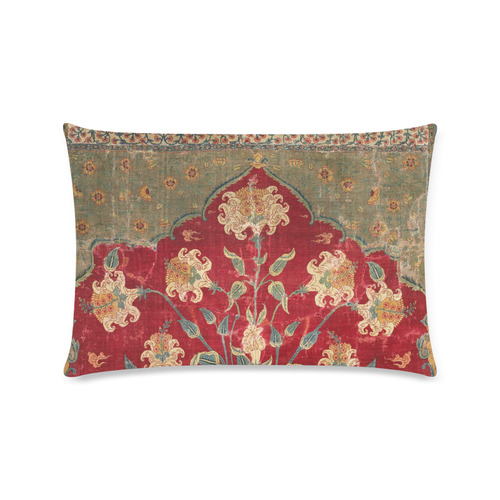Vintage Indian 17th Century Floral Pattern Custom Zippered Pillow Case 16"x24"(Twin Sides)