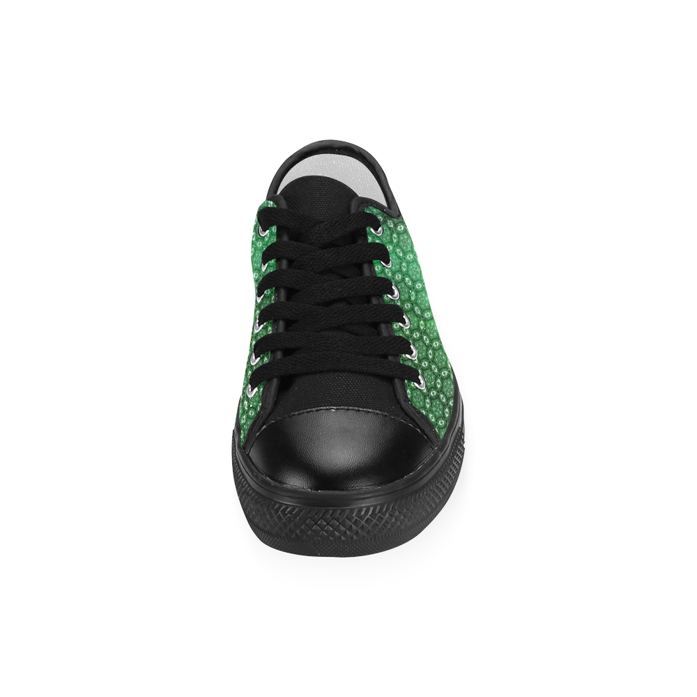 Green Abstract Forest Women's Classic Canvas Shoes (Model 018)