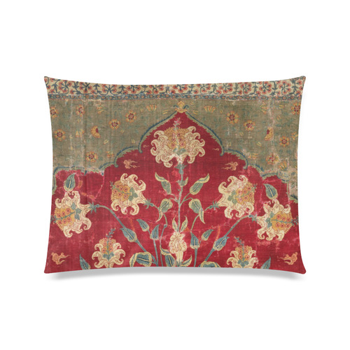 Vintage Indian 17th Century Floral Pattern Custom Zippered Pillow Case 20"x26"(Twin Sides)