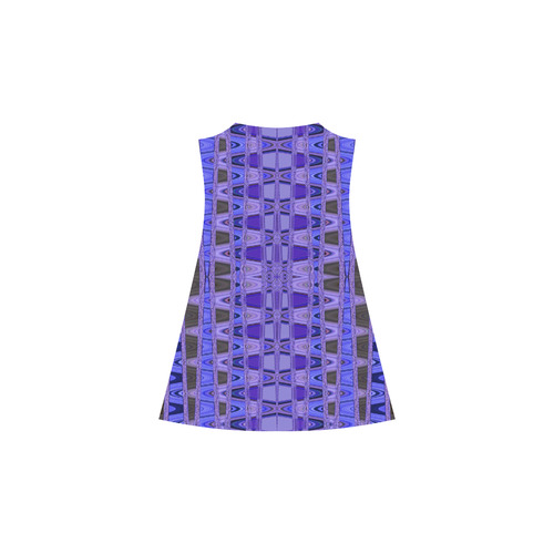 Blue Black Abstract Pattern Alcestis Slip Dress (Model D05)