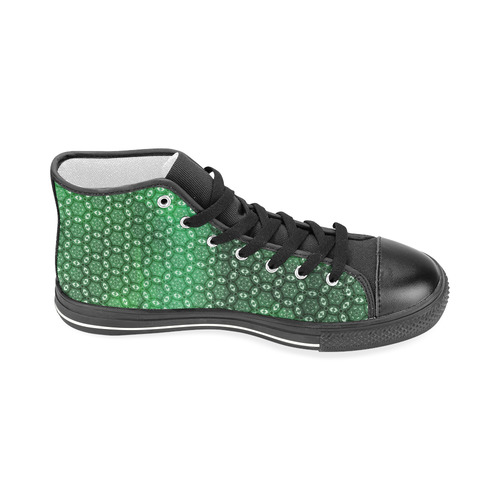 Green Abstract Forest Men’s Classic High Top Canvas Shoes (Model 017)