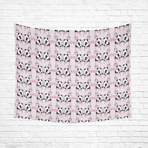 Cow Pattern Cotton Linen Wall Tapestry 60"x 51"