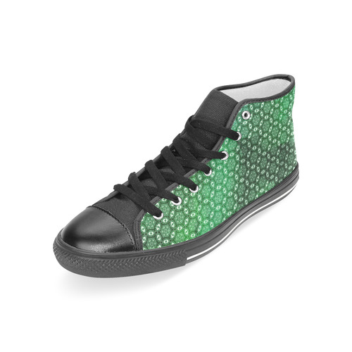 Green Abstract Forest Women's Classic High Top Canvas Shoes (Model 017)