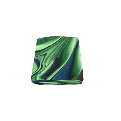 Blue Green Beautiful Satin Waves Fractal Art Blanket 40"x50"