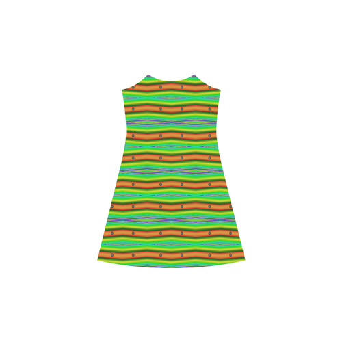 Green Orange Stripes Abstract Alcestis Slip Dress (Model D05)