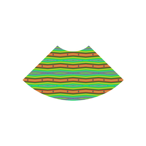 Bright Green Orange Stripes Pattern Abstract Atalanta Casual Sundress(Model D04)