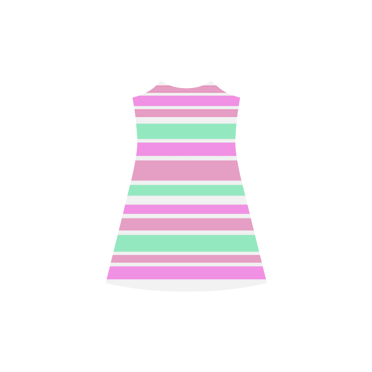 Pink Green Stripes Pattern Alcestis Slip Dress (Model D05)