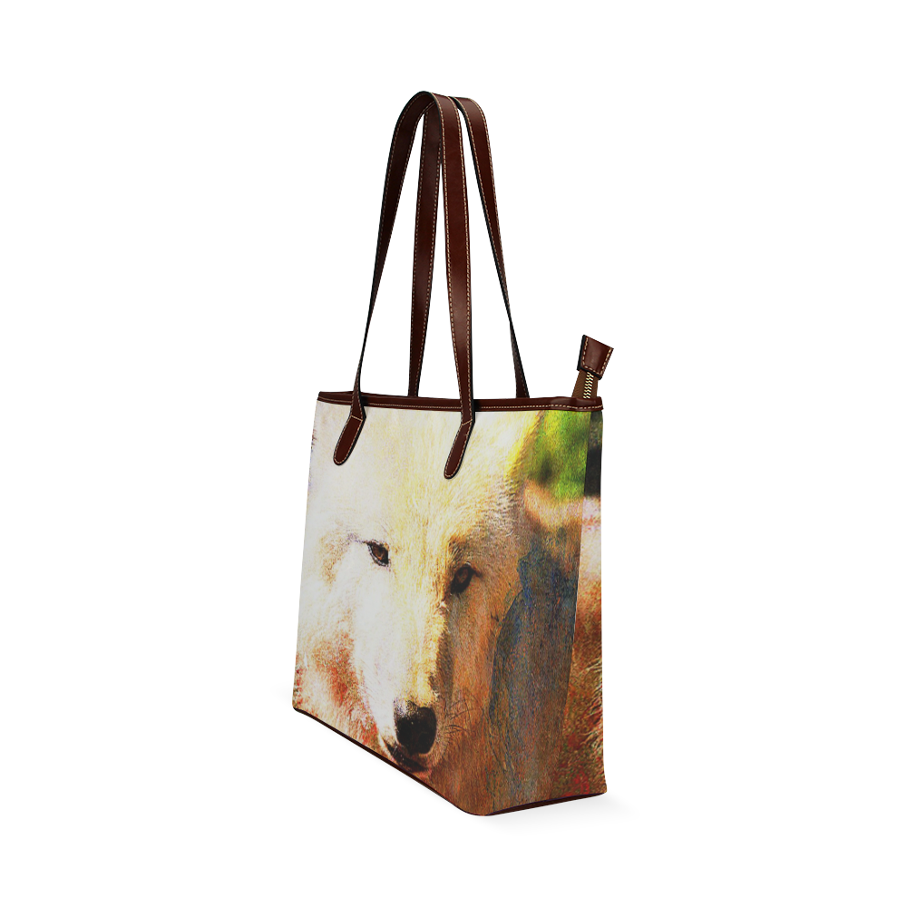 animal ArtStudio 916 Wolf Shoulder Tote Bag (Model 1646)