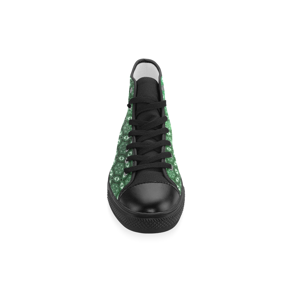 Green Abstract Forest Men’s Classic High Top Canvas Shoes (Model 017)