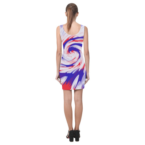 Red White Blue USA Patriotic Abstract Medea Vest Dress (Model D06)