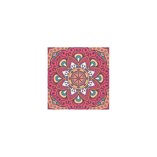 Red Bohemian Mandala Design Square Towel 13“x13”